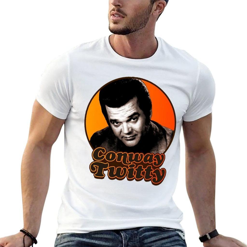 Conway Music Twitty ))(( Retro Country Legend Design (1) Tshirt Soft Antishrink Cotton Tee