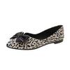 Leopard Print Single Shoes Spring  New Pointy Bow Soft Sole Women 'S Shoes Net Red Comfortable Versatile Flat Shoes