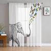 Слон и бабочка Винтажные прозрачные шторы для гостиной Вуаль занавеска спальня ванная комната Тюль занавески на окна