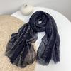 100% Natural Linen Woman Scarf Hijab Shawls Breathable Renaissance Polka Dot Scarves