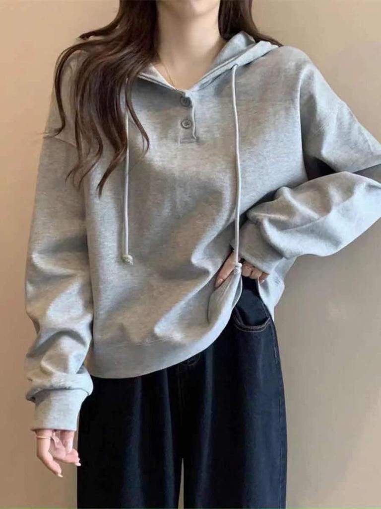 Trendy Women's Korean-Style Lightweight Hoodie - Spring/Autumn Loose Fit