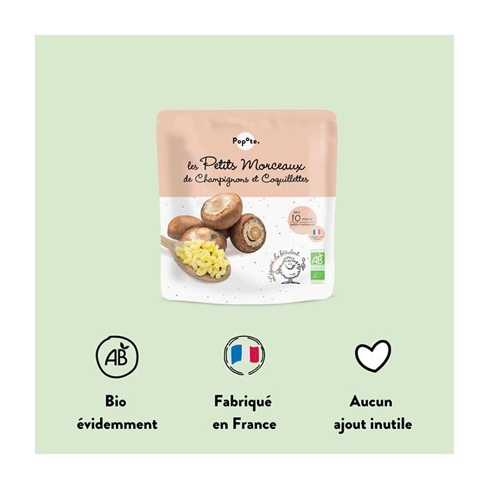 Popote Les Petits Morceaux Champignons Coquillettes 190g