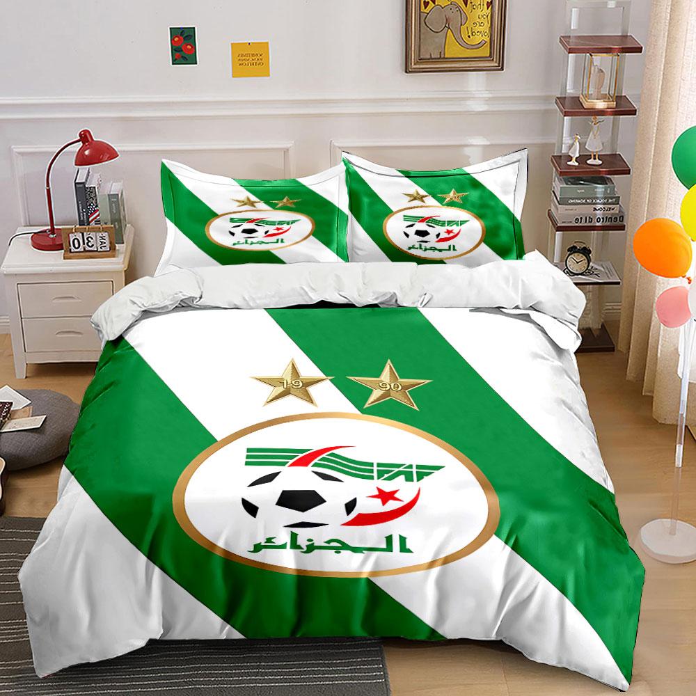 Algeria Football Bedding Set Bedding Duvet Cover Set Duvet Cover Pillowcases (1 * Duvet Cover 2 * Pillowcases, without duvet insert)