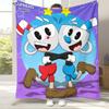 Ретро Игра Cuphead Mugman Мультяшное Фланелевое Одеяло, Ультра Мягкий Теплый Плюшевый Плед для Дома Спальни Кровати Дивана, Офиса Пикника подарок