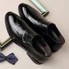 Men's Leather Shoes Men's Autumn and Winter Business Dress Soft Leather Soft Bottom Pointed Head One Pedal Suit Shoes Wedding Groom