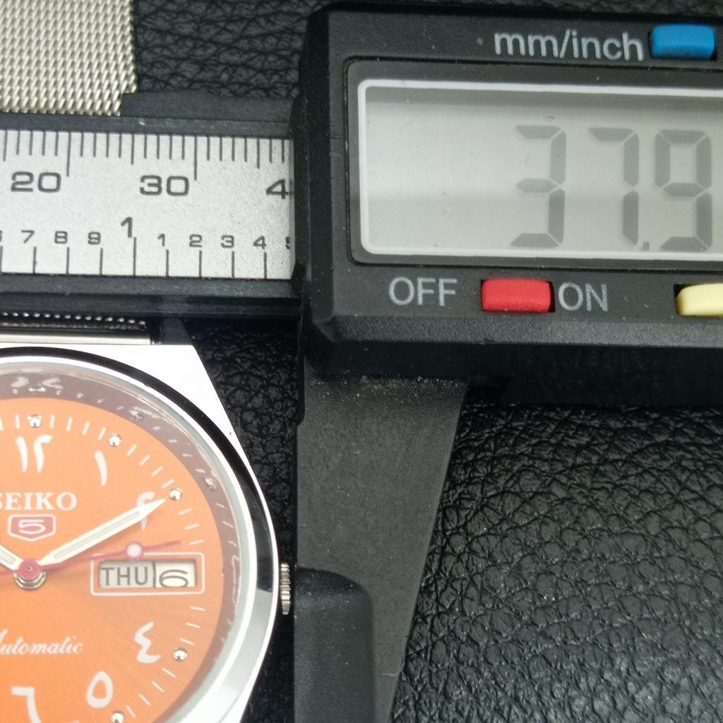 AUTOMATIC VINTAGE REFURBISHED SEIKO 5 6309A JAPAN MENS ORANGE WATCH a442603-1