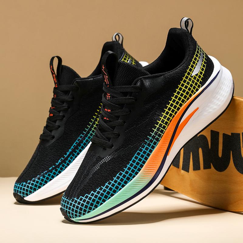 Модный бренд высокого класса Мужские гоночные кроссовки для бега Мягкие эластичные Противоскользящие Мужские сетчатые повседневные кроссовки Летние легкие кроссовки для ходьбы