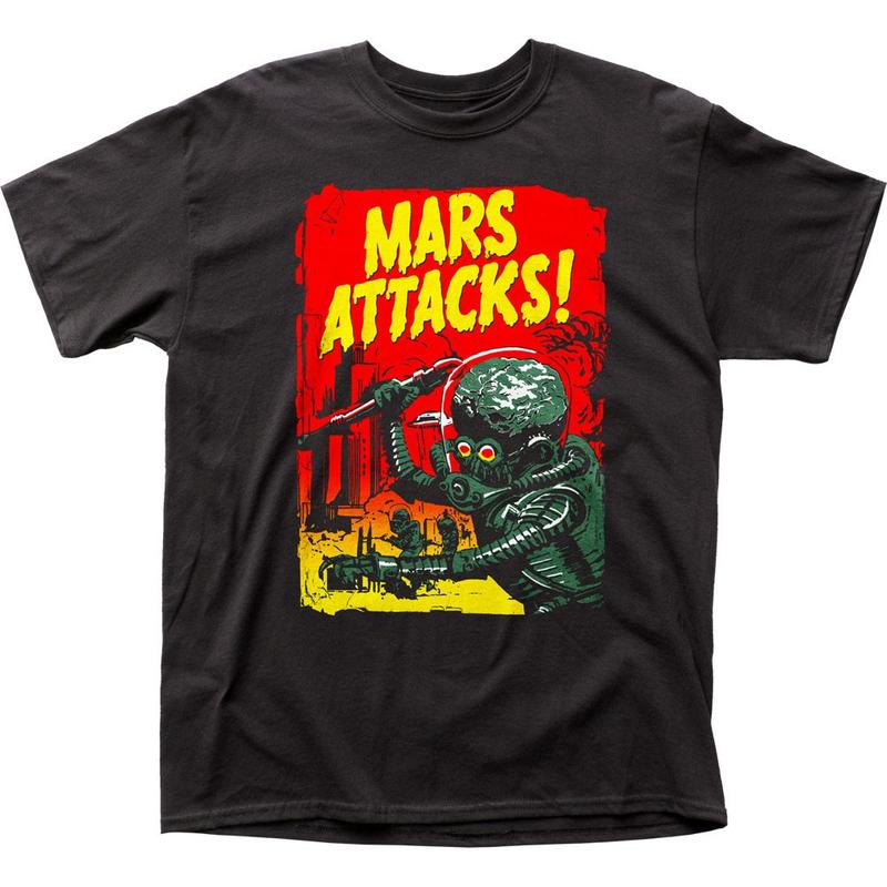 Mars Attacks Gradient Poster Unisex T-shirt Classic Pop Culture Movie Tee Black