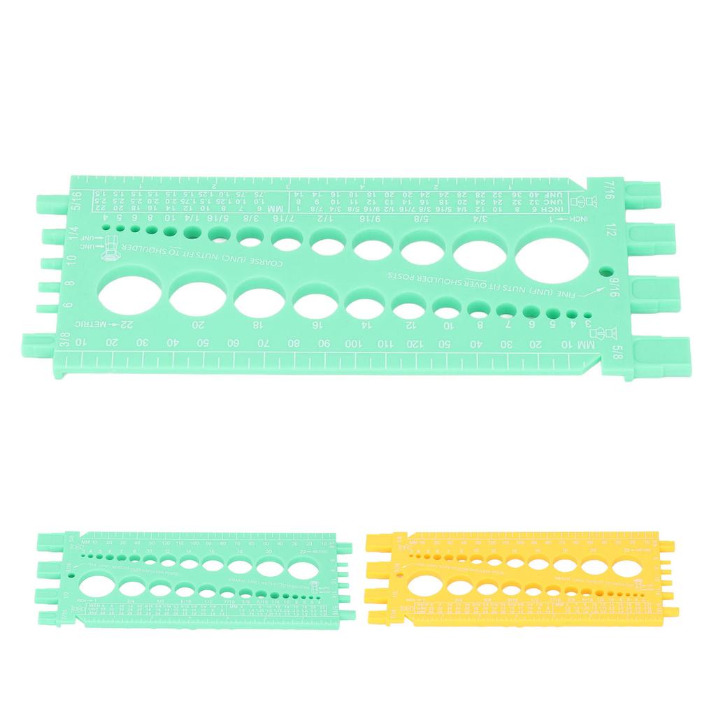 Инструмент для измерения болтов, пластиковый, интегрированный, портативный, дюймовая и миллиметровая шкала, резьбомер для гаек и болтов