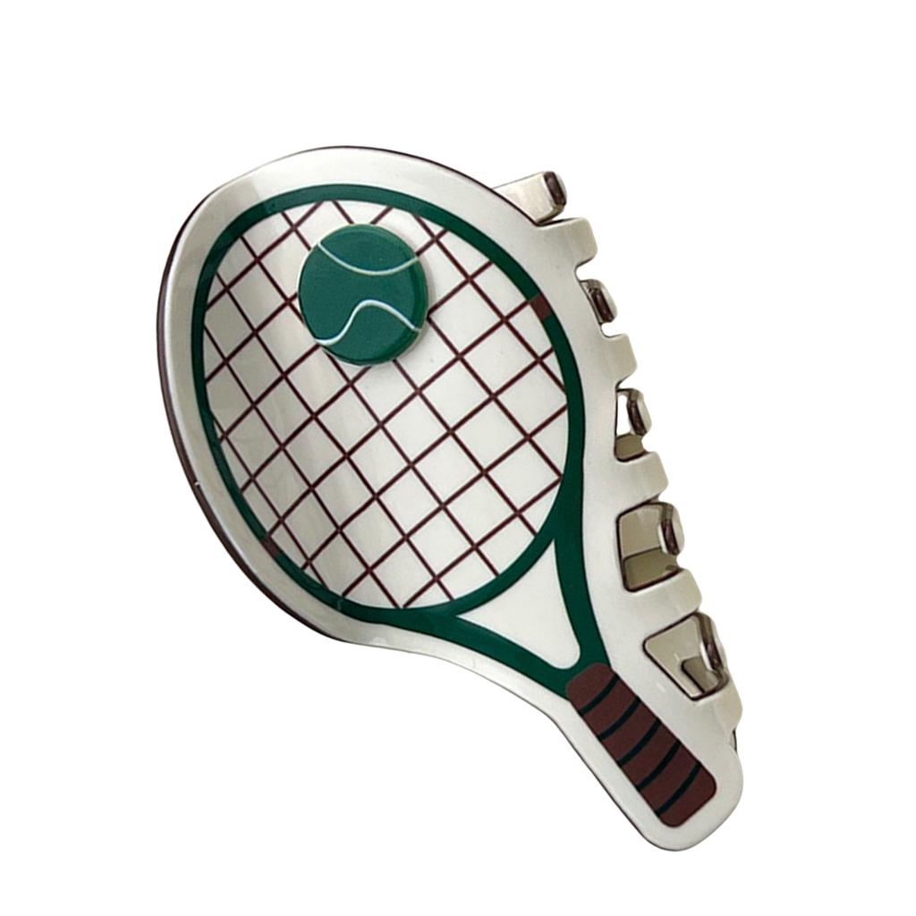 Fun Sport Theme Hair Clip Tennis Racket Shape Hair Claw Clip with Vibrancy Color Hair Styling Decoration for Women