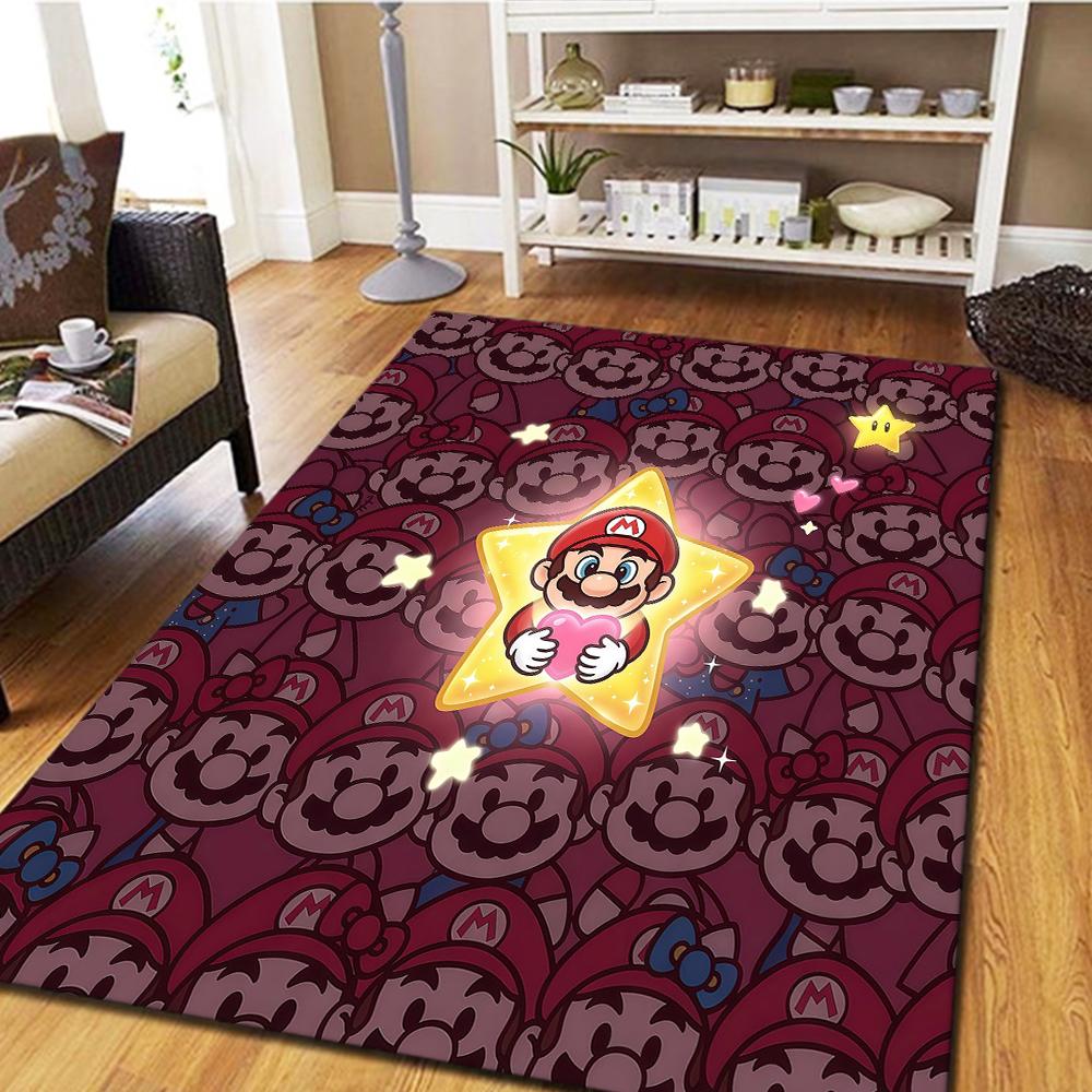Super Mario Cartoon Carpet, Cool Movie Home Decor Mat, Digital Print Bedroom Floor Rug, Living -HYQ88