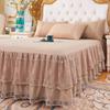 Юбка-кровать для спальни, нескользящий наматрасник, 3-слойная юбка-кровать, кружевная юбка с рюшами, простыня, покрывало