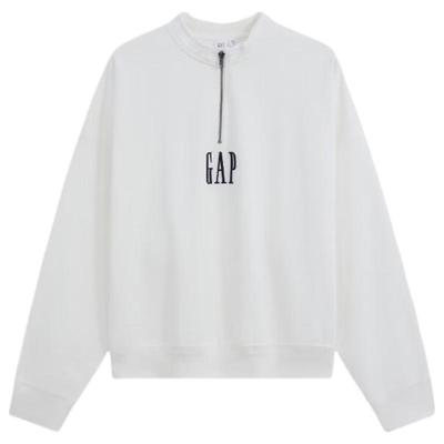Gap Унисекс толстовка с вышивкой логотипа и молнией на половину