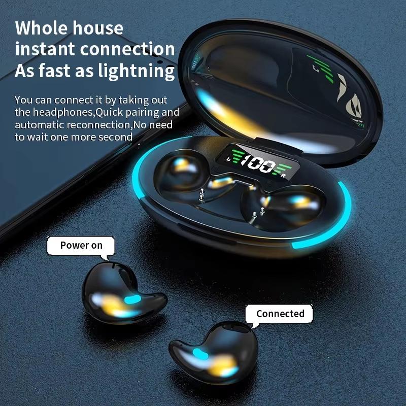 Беспроводные мини-наушники X55 In-Ear для сна, Bluetooth-наушники, светодиодные, TWS, невидимые, стерео-наушники с микрофоном для HD-звонков, гарнитура