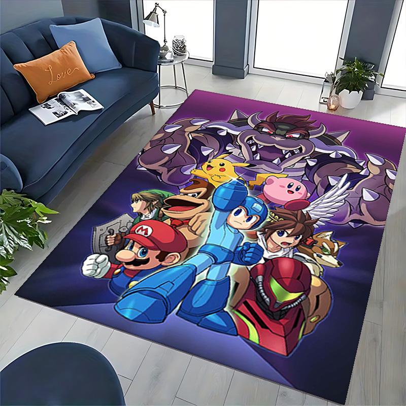 1pc Mario, Pikachu, Kirby, Mega Man, Donkey Kong, Link, Samus Aran Chair Mat, Office Rug - Non-Slip Carpet for Home Decor, Living Room, Bedroom, Game