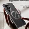 For Samsung Galaxy S25 Ultra Magnetic Case with Kickstand PC+TPU+Cloth Phone Back Cover