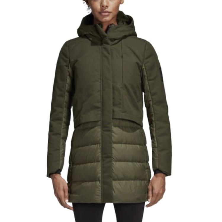 adidas Climawarm Теплая Удобная Водонепроницаемая Пуховая Куртка Женская Куртка Зеленая CY8646