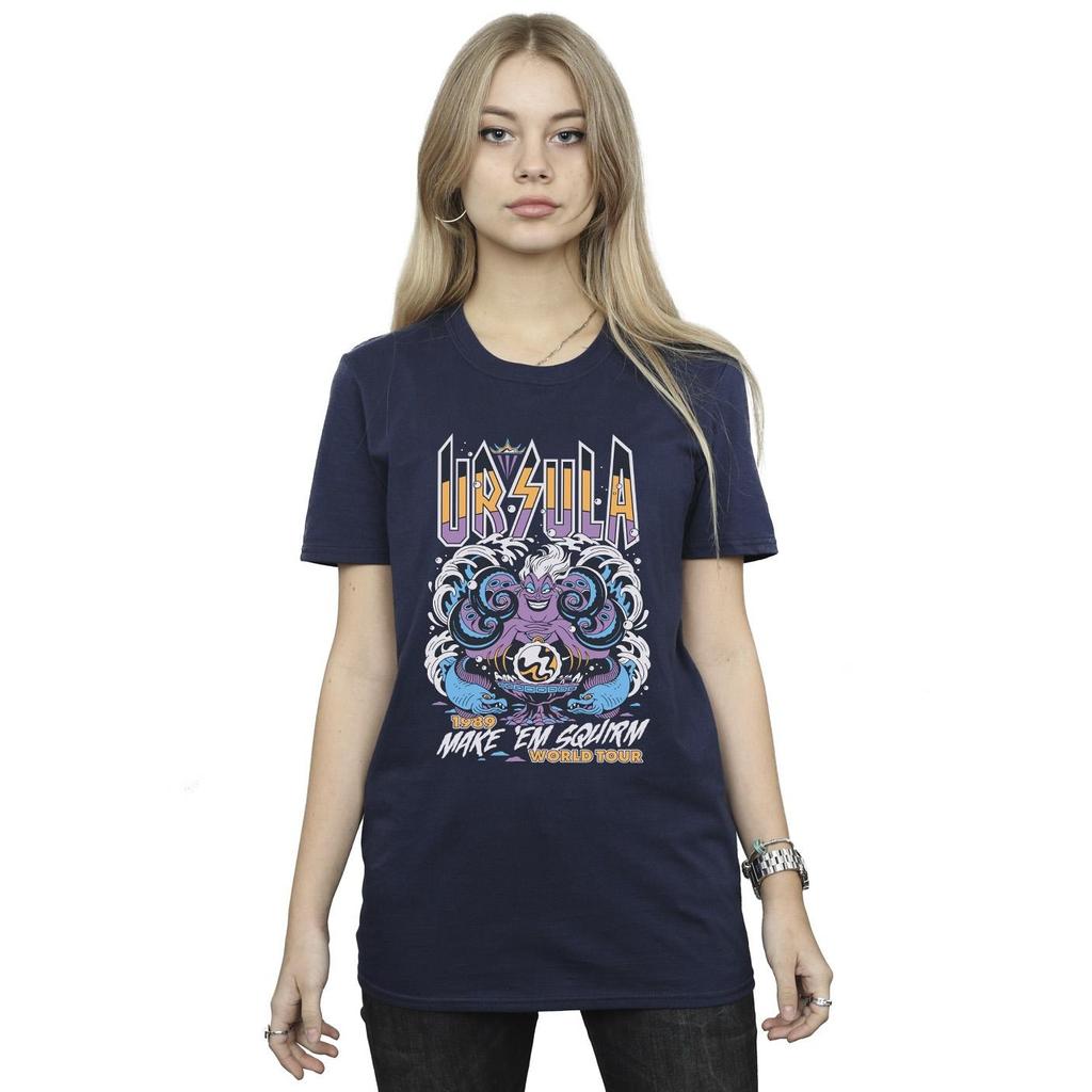 Disney Womens/Ladies Villains Ursula Make Em Squirm Cotton Boyfriend T-Shirt