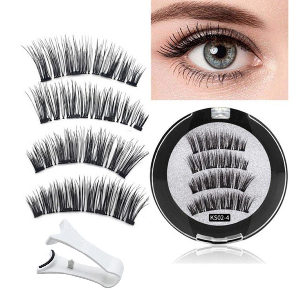 2 пары Полная полоса 4 Магнитные Ресницы Многоразовые Наращивание Ресниц Магнитные Ресницы Наружные