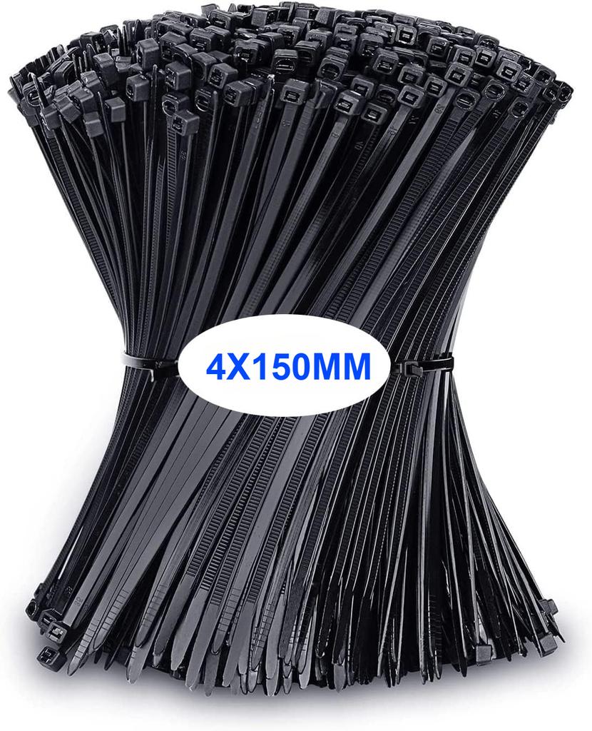500100Pcs Plastic Nylon Cable Ties Self-locking Cord Ties Straps Adjustable Cables Fastening Loop Home Use Office Use Wire Zip Ties