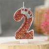 Red Birthday Number Candles Crown Glitter Red Candles For Cake 3D Shape Cake Topper Decoration For Wedding Reunions Theme Partie