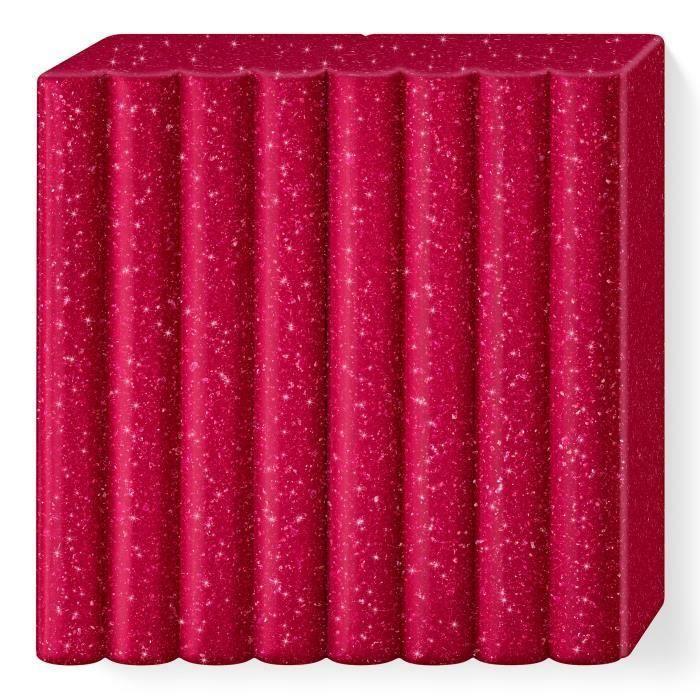 Pâte à modeler - FIMO - Galaxy - Rouge - Effet pailleté - 57g