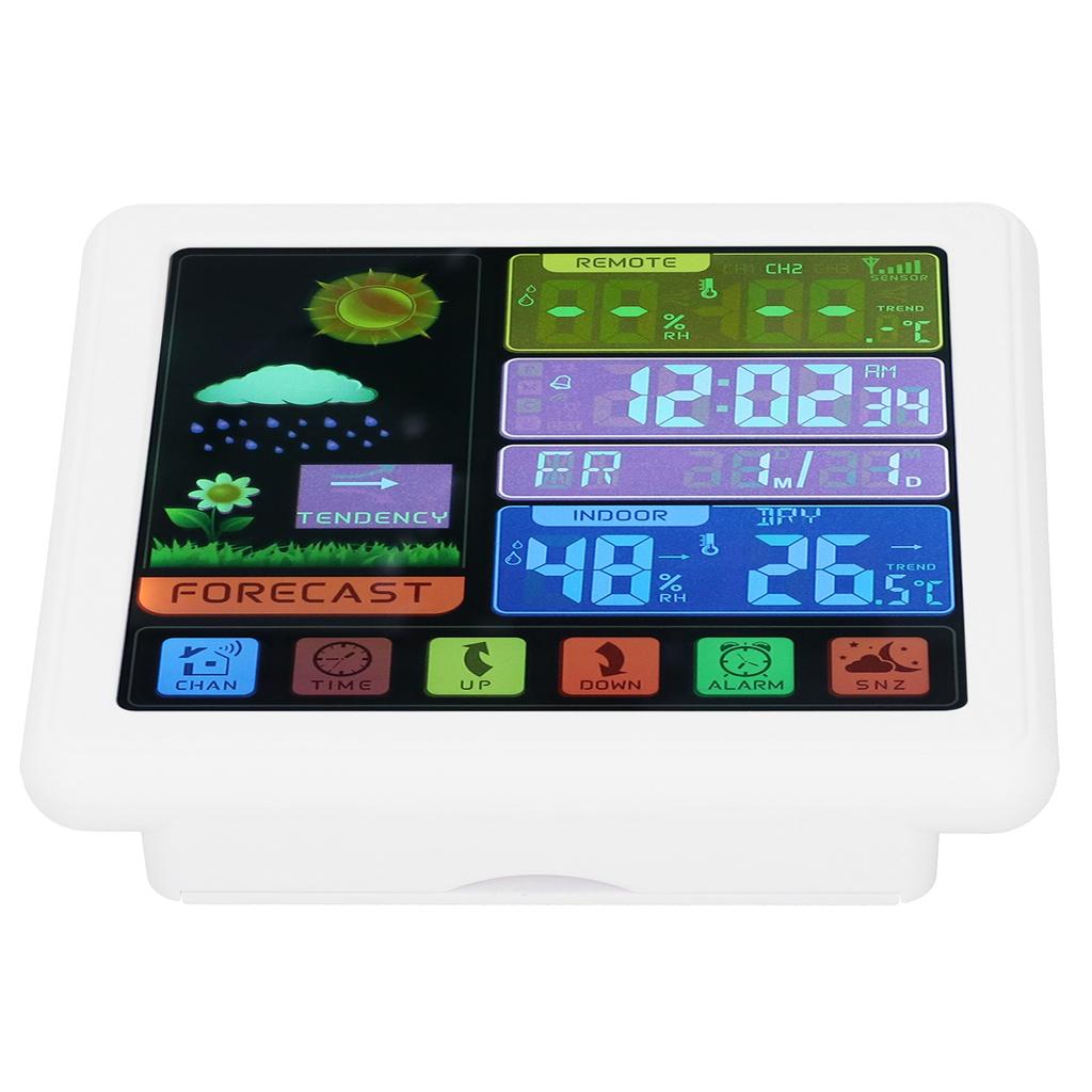 Wireless Weather Clock Digital Thermometer Hygrometer with Touch Screen for Home Use USB 5V