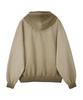 Nohant Minimal Washed Hoodie Zip-Up Brown