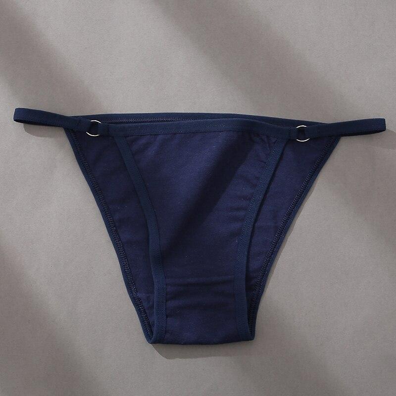 FINETOO 1pcs Women's Cotton Panties Underwear Metal Buckle Briefs M-2XL Female Underpant Low Waist Woman Sexy Panty Lingerie