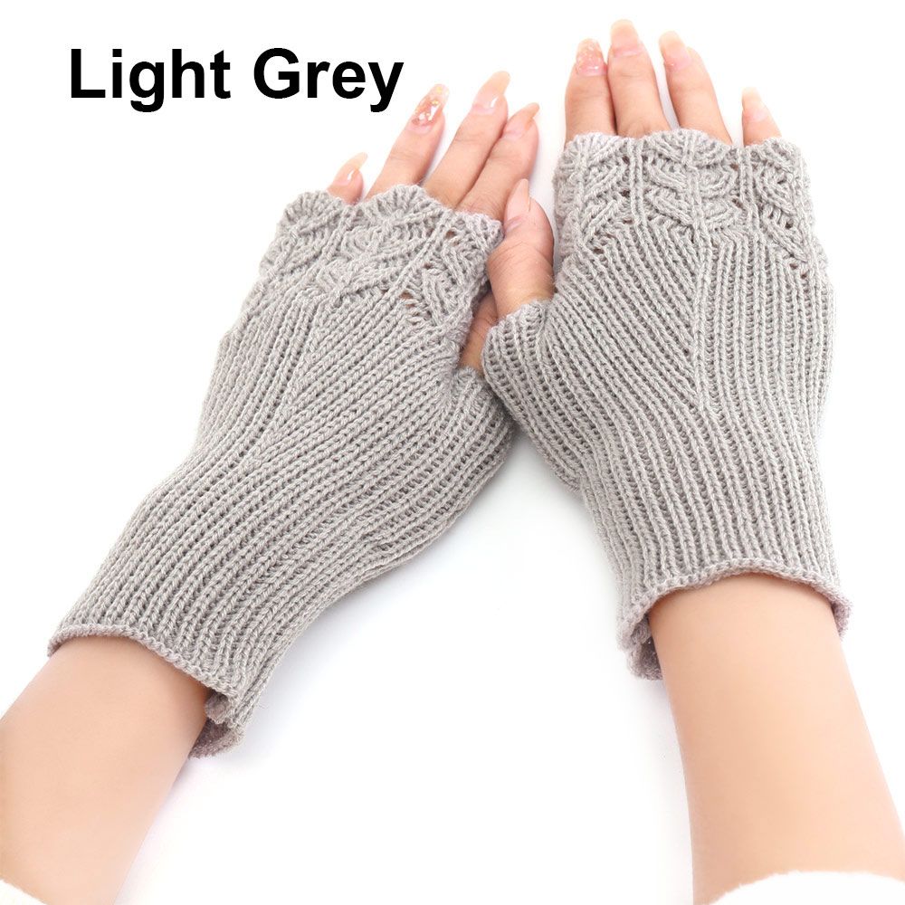 Зимние эластичные мягкие митенки без пальцев, вязаные перчатки, толстые теплые гетры