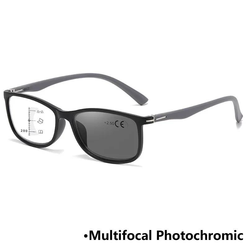 Винтажные фотохромные очки для чтения Женские Мужские Модные Прогрессивные Мультифокальные Очки Изменение Цвета Ультралегкие Пресбиопия