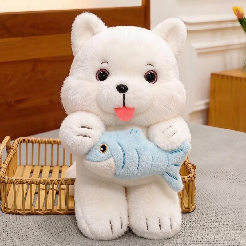 Cute Large Fish Hugging Cat Doll, Cat Plush Doll, Creative And Interesting Birthday Gift Girl Doll