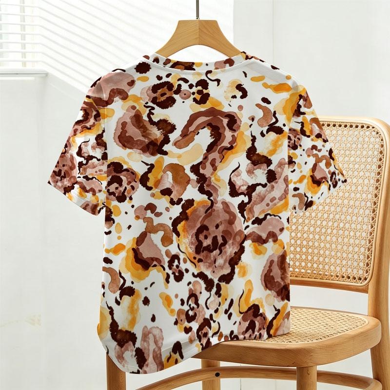 Women’s Abstract Short Sleeve T-Shirt Street Casual, Soft Comfort Fabric, Versatile and Eye-Catching, Ideal for Daily Commute, Campus, Beach Outfits