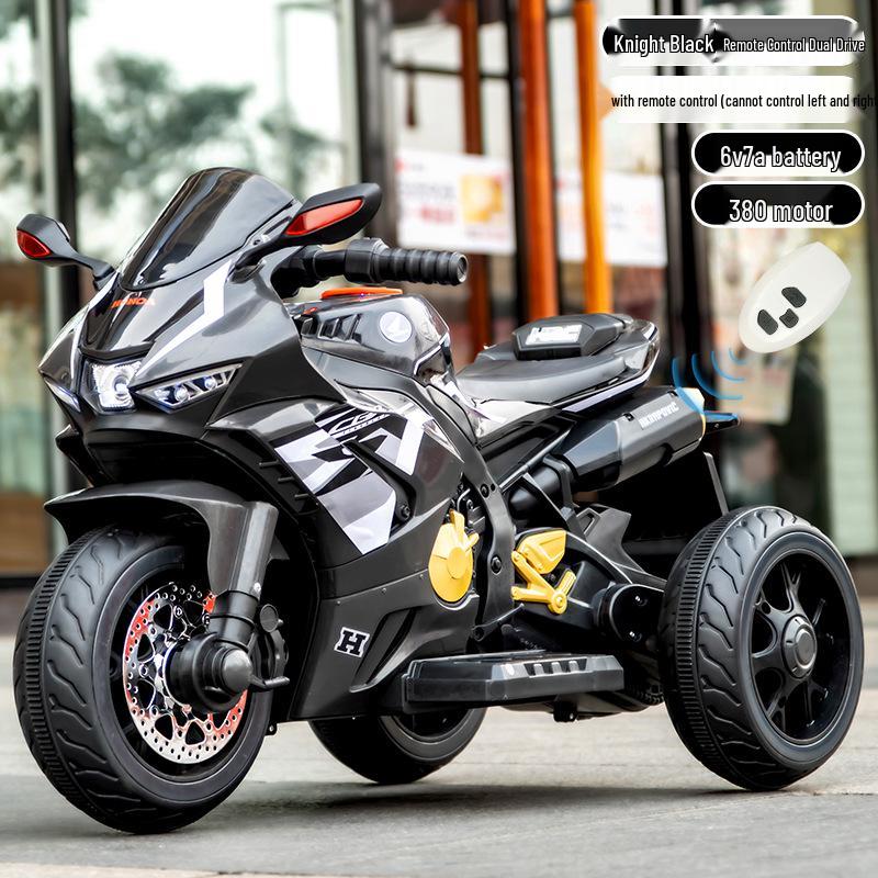 Электрический трехколесный велосипед для детей с пультом управления, двойным приводом, аккумуляторной батареей, подходит для мальчиков и девочек.