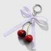 Модная подвеска в виде сумки из искусственной вишни, имитация фруктов, брелок для ключей с бантом из ленты для повседневного использования