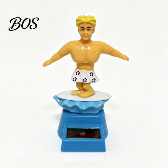 Anti-slip Car Decoration Surfer Boy Solar Nodding Toy, Cartoon Bobblehead for Accessory For Bumpy Roads Dashboard, Auto Swing Shaking Figure