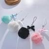 Cute Fur Ball Phone Hanging Chain Keychain Butterfly Knot Love Bead Keyring Backpack Car Bag Pendant Jewelry Decor