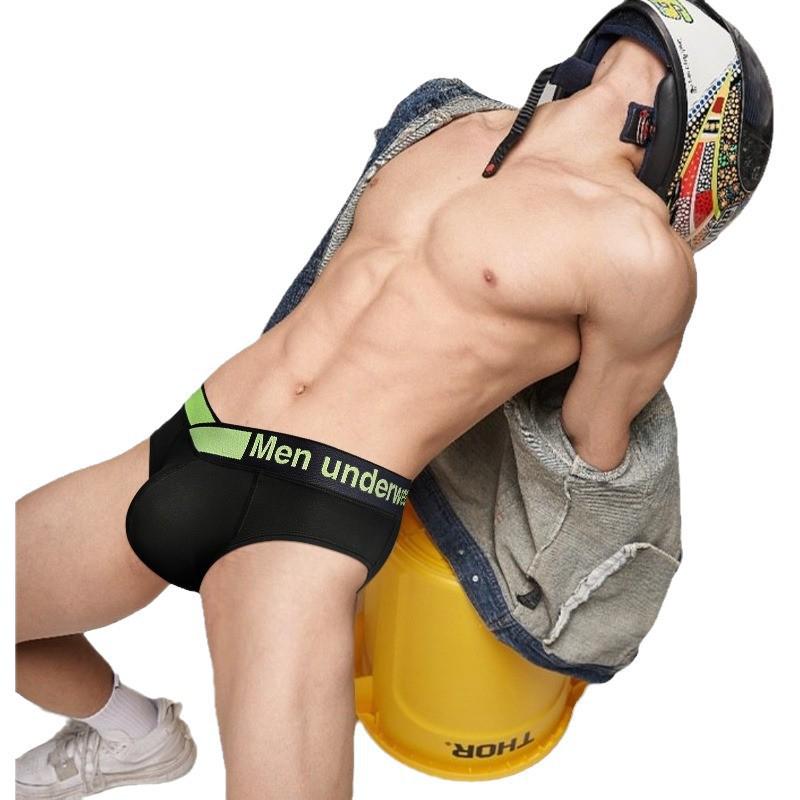 Men's Low-Rise Laser Gradient Briefs - Breathable Modal with U-Convex Pouch and Hip-Lifting Design