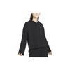 Solid Color Short Hoodie Women Tops Black DM7034-010