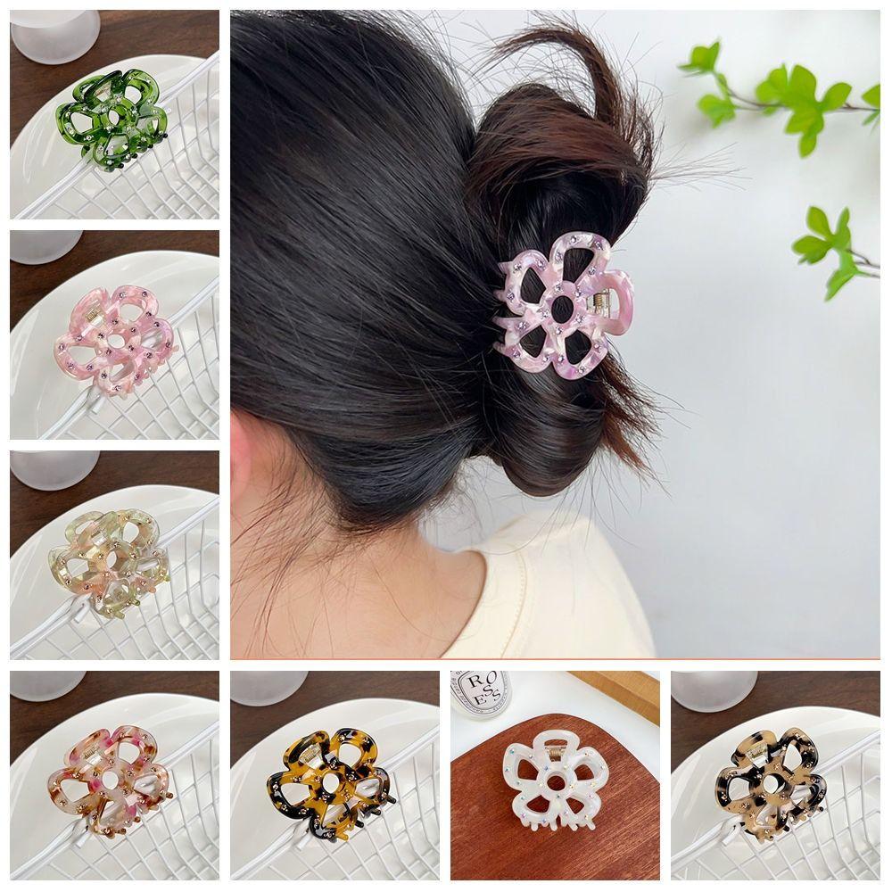 Hairpin Hollow Flower Hair Claws Headwear Hair Grab Cute Acetate Hair Clip Streetwear