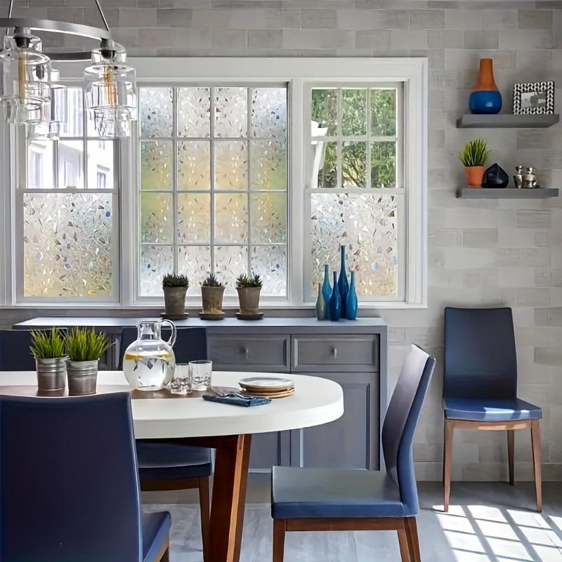 1 Roll 3D Colorful Stone Privacy Window Film Laser Electrostatic Frosted Glass Window Film, Glue-free Type, No Residue, Anti-peeping