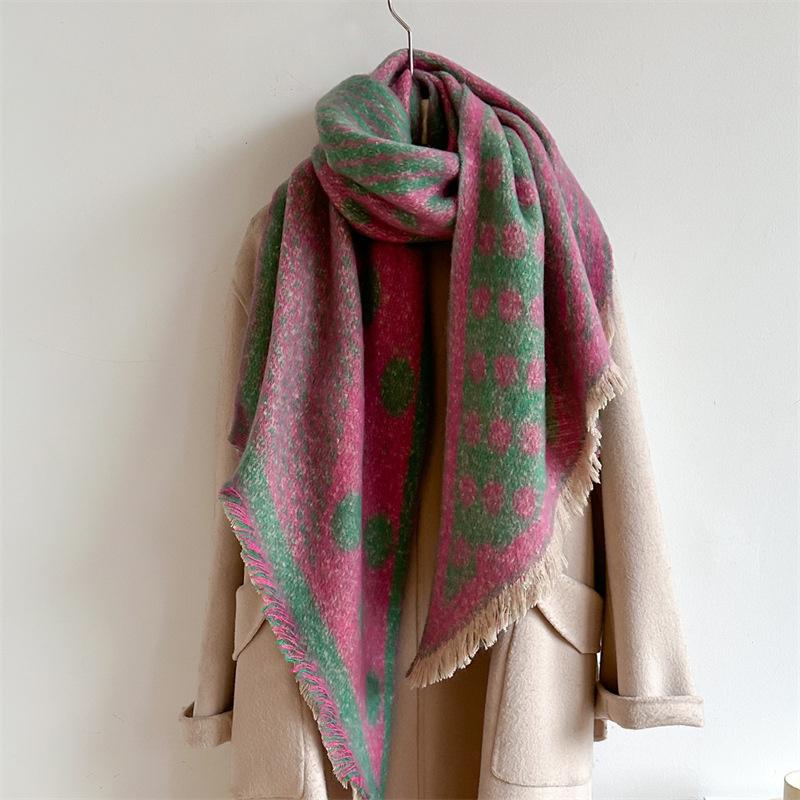 New Thickened and Elongated Winter Scarf Cashmere Feeling Shawl and Wraps Pashmina Neckerchief Bufanda Female Poncho 48Colors