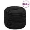 152508 vidaXL Boat Rope Black Full 10 Mm 100 M Polypropylene