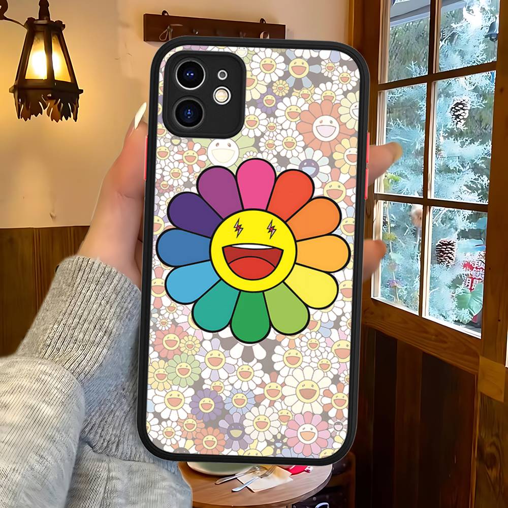 Чехол для телефона T-Takashi Flower M-Murakami для iPhone 16 15 14 13 12 11 Pro Max XS Max X Plus Матовый ударопрочный чехол