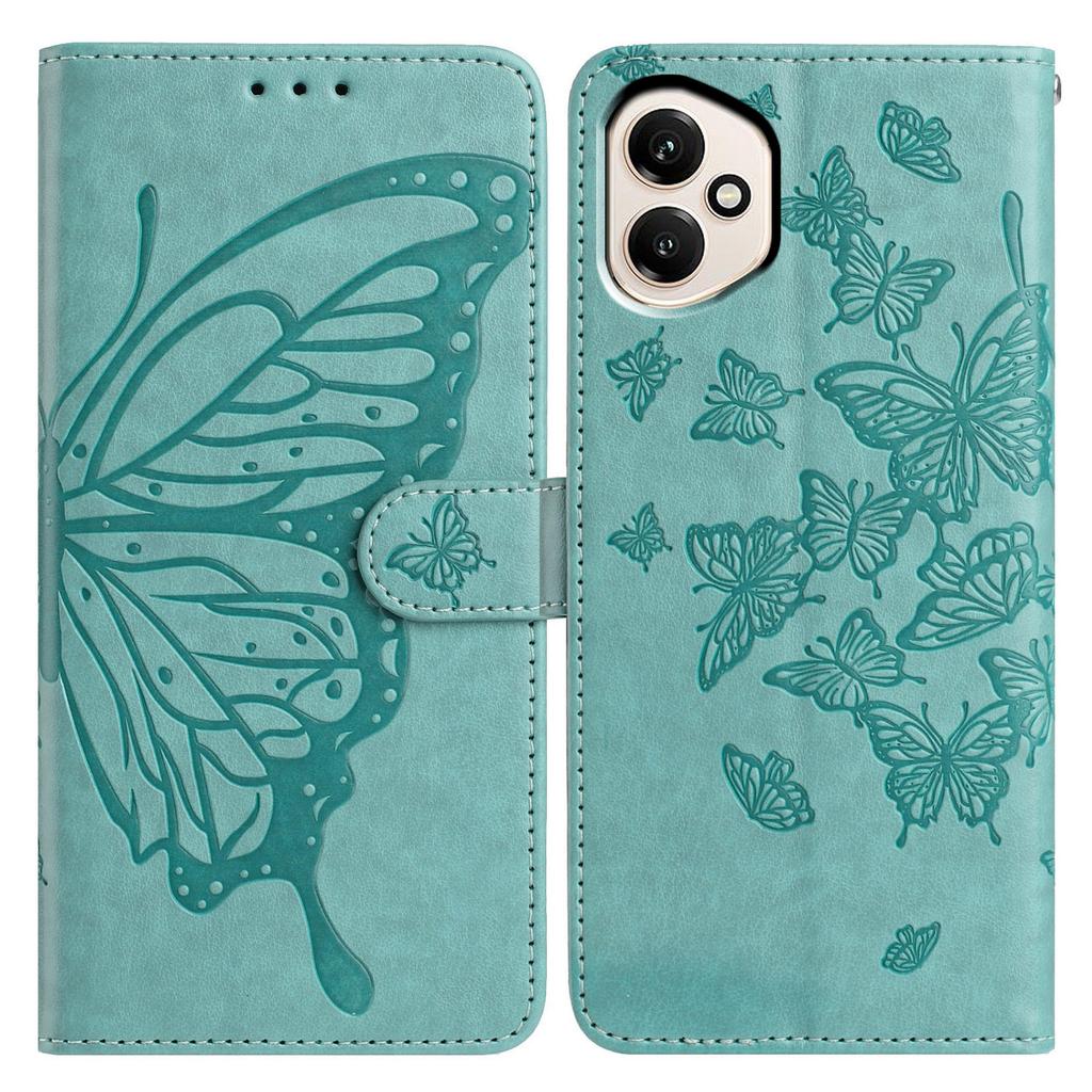 Для Honor 400 5G (Глобальный) Чехол Кошелек с тиснением Бабочка Подставка из ПУ кожи Флип-чехол для телефона с ремешком