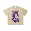 Хлопковая футболка унисекс Hensuki V1 Sayuki Print, 260 г/м², двойная пряжа, 32 счет, 100% хлопок, тяжелый хлопок
