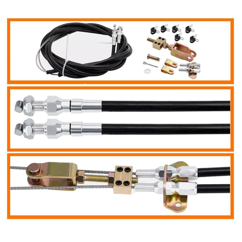 330-9371 Universal Disc/Drum Parking Brake Cable Kit Emergency Brake Cable Kit Replace 140-14415-R Car Accessories