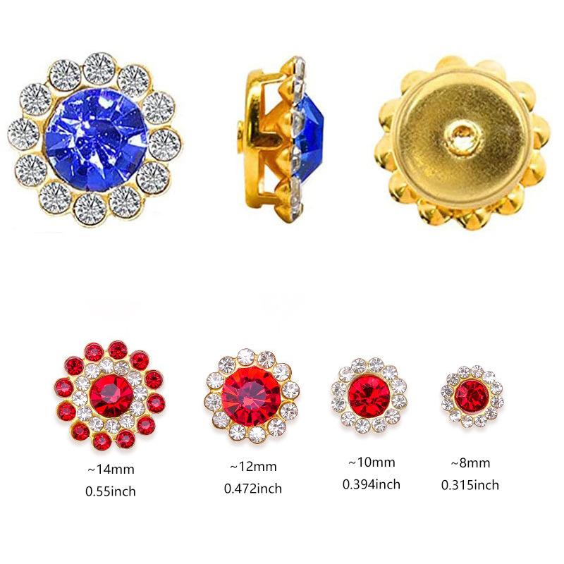 Размер двухслойный цветок смешанный 100 шт. красочный подсолнух дисковая дрель пряжка кристалл ручная швейная дрель DIY ювелирные аксессуары стразы пришиваем бусины