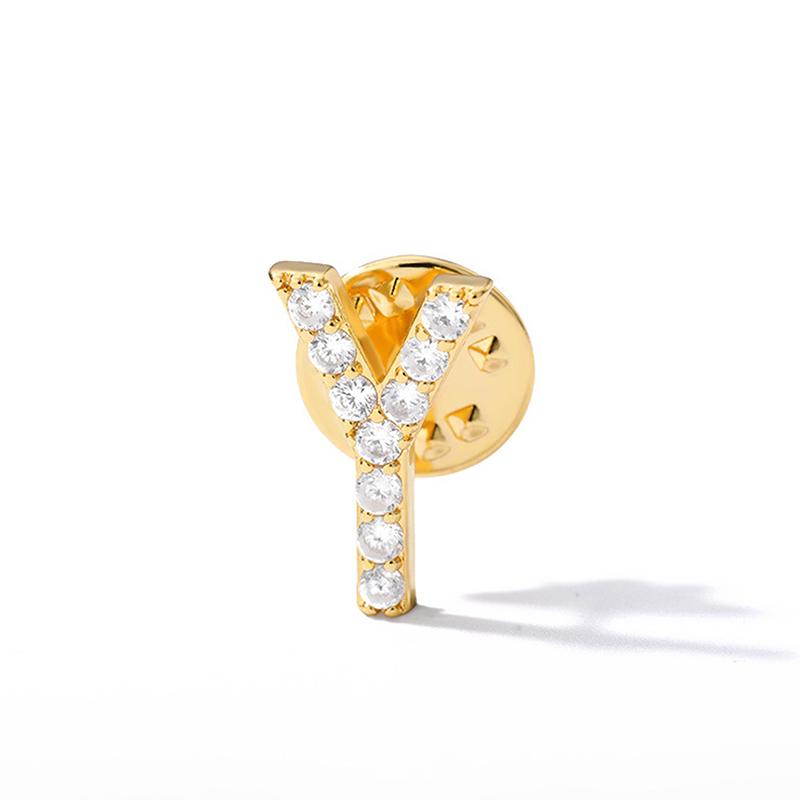 A-Z Letter Brooches For Women Initial Name Brooch Pins For Suit Shirt Collar Accessories Brooch Jewelry