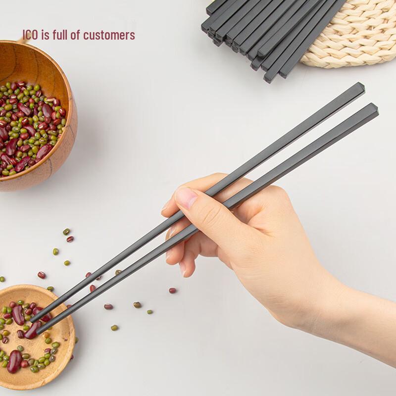 Kemando Black Alloy Chopsticks - 10 Pairs, 273mm